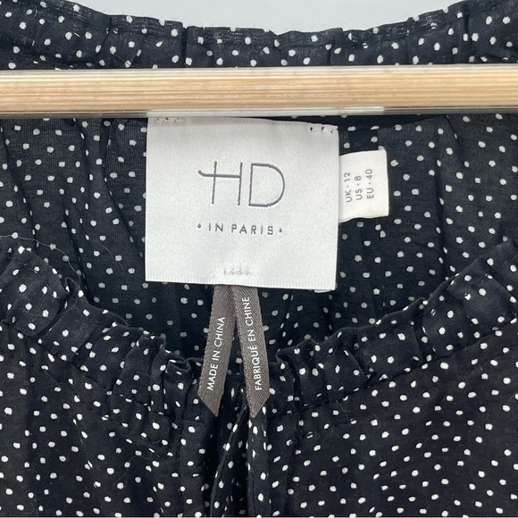 Anthologie HD in Paris Polka Dot Retro Style Button & Tie Blouse Size 8 - Picture 8 of 11